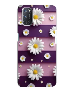 Чехол для OPPO A92 с картинкой «Ромашки на фиолетовом»