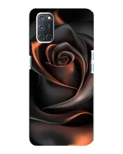 Чехол для OPPO A92 с картинкой «Шелковая черная роза»