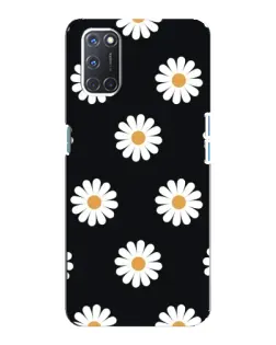 Чехол для OPPO A92 с картинкой «Ромашки на черном»