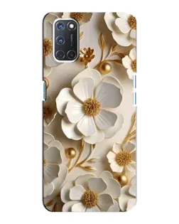 Чехол для OPPO A92 с картинкой «Белие бумажние  цвети»