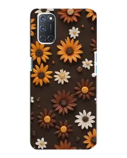 Чехол для OPPO A92 с картинкой «Узор из маленьких подсолнухов»