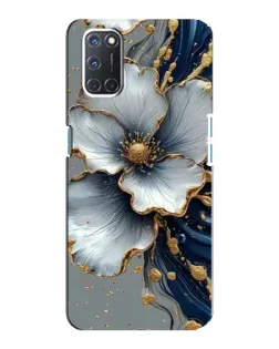 Чехол для OPPO A92 с картинкой «Белый цветок и золотой флюид»