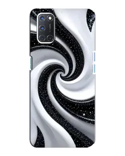 Чохол для OPPO A92 з картинкою «Чорно-біла спіраль»