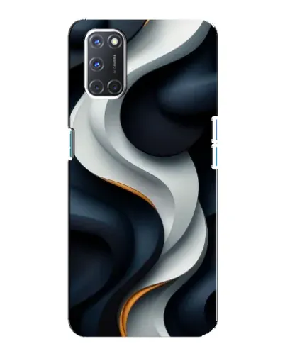Чохол для OPPO A92 з картинкою «Об'ємні чорно-білі стрічки»