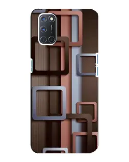Чохол для OPPO A92 з картинкою «Коричневі об'ємні квадрати»