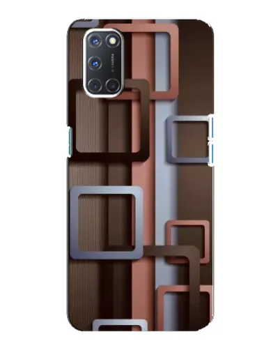 Чохол для OPPO A92 з картинкою «Коричневі об'ємні квадрати»