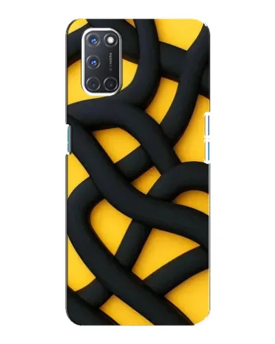 Чохол для OPPO A92 з картинкою «Чорне жовте переплетення»