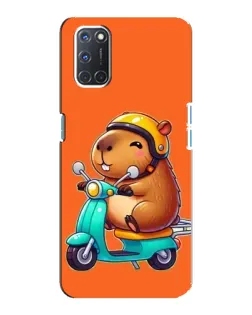 Чехол для OPPO A92 с картинкой «Капибара на скутере»