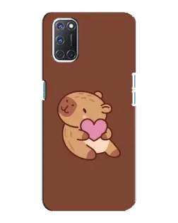 Чехол для OPPO A92 с картинкой «Капибара с сердцем»