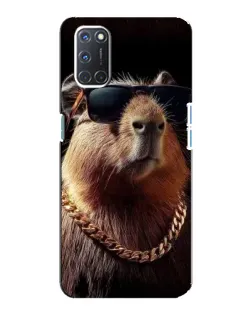 Чехол для OPPO A92 с картинкой «Капибара золотая цепь»
