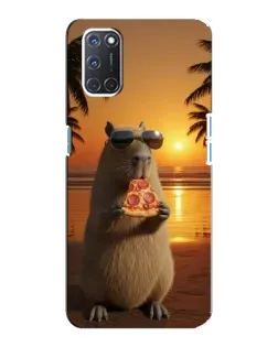 Чехол для OPPO A92 с картинкой «Капибара с пиццей»