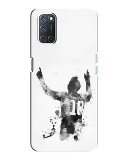 Чехол для OPPO A92 с картинкой «Черно-белый силуэт Месси» Чехол для OPPO A92 с картинкой «Черно-белый силуэт Месси»