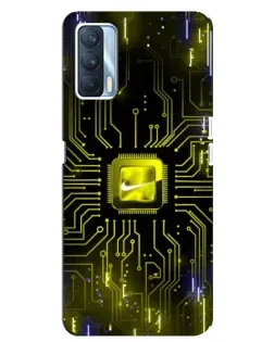 Чохол для OPPO A92s з картинкою «Nike — золота іскра»