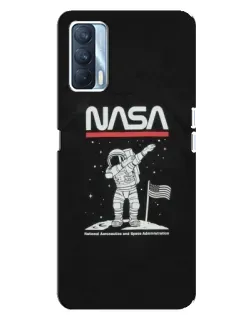 Чехол для OPPO A92s с картинкой «NASA — шагаем по Луне»