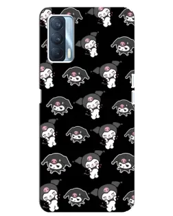 Чехол для OPPO A92s с картинкой «Черный паттерн Kuromi»