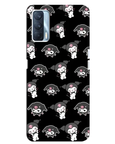 Чехол для OPPO A92s с картинкой «Черный паттерн Kuromi»