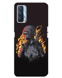 Чехол для OPPO A92s с картинкой «PUBG — огненный силуэт»
