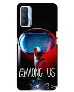 Чехол для OPPO A92s с картинкой «Красный импостер — макро»