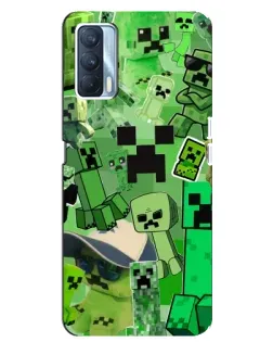 Чехол для OPPO A92s с картинкой «Криперы Minecraft»