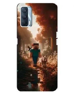 Чехол для OPPO A92s с картинкой «Стив в лесу»
