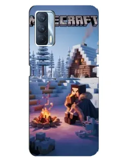 Чехол для OPPO A92s с картинкой «Зимний Minecraft»