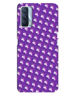 Чехол для OPPO A92s с картинкой «Единороги на фиолетовом»