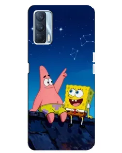 Чехол для OPPO A92s с картинкой «Губка Боб и Патрик ночью»