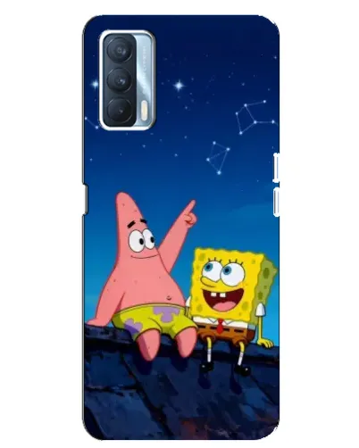 Чехол для OPPO A92s с картинкой «Губка Боб и Патрик ночью»