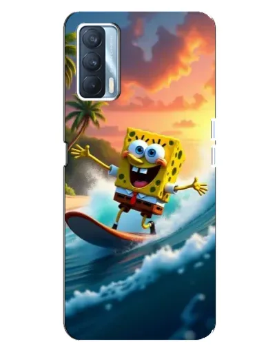 Чехол для OPPO A92s с картинкой «Губка Боб серфингист»