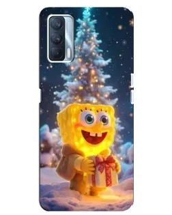 Чехол для OPPO A92s с картинкой «Рождественский Спанч Боб»