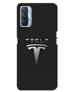 Чехол для OPPO A92s с картинкой «Стальной логотип Tesla»
