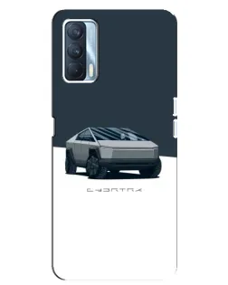 Чехол для OPPO A92s с картинкой «Серебристый Cybertruck Tesla»