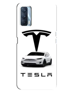Чехол для OPPO A92s с картинкой «Tesla White Style»