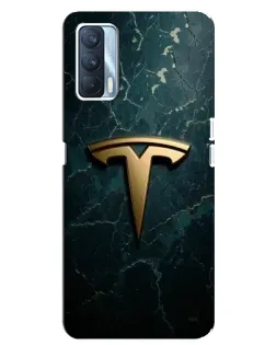 Чехол для OPPO A92s с картинкой «Мраморная Tesla Gold»