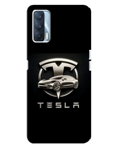 Чехол для OPPO A92s с картинкой «Tesla — серебристое авто»