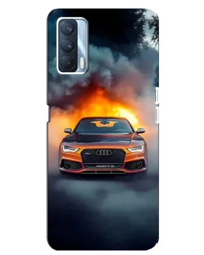 Чехол для OPPO A92s с картинкой «Audi в огненном дыму»