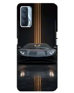Чехол для OPPO A92s с картинкой «Lamborghini золотые линии»