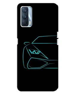 Чехол для OPPO A92s с картинкой «Голубой силуэт Lamborghini»