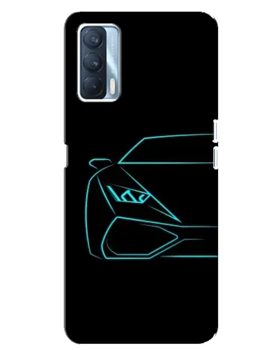 Чехол для OPPO A92s с картинкой «Голубой силуэт Lamborghini»