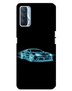 Чехол для OPPO A92s с картинкой «Неоновый контур Lamborghini»