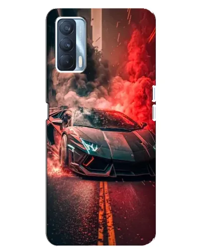 Чехол для OPPO A92s с картинкой «Lamborghini красный дым»