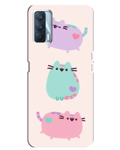 Чехол для OPPO A92s с картинкой «Pusheen трио»