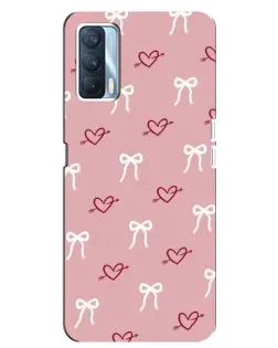 Чехол для OPPO A92s с картинкой «Сердца и банты»