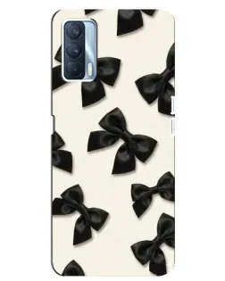 Чехол для OPPO A92s с картинкой «Черные бантики»