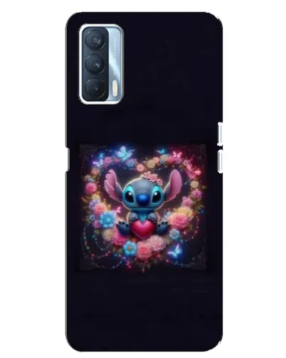 Чехол для OPPO A92s с картинкой «Stitch в цветах»