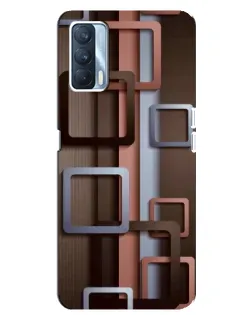 Чохол для OPPO A92s з картинкою «Коричневі об'ємні квадрати»