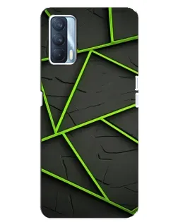 Чехол для OPPO A92s с картинкой «Зеленые геометрические линии»