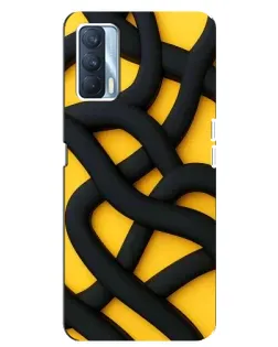 Чехол для OPPO A92s с картинкой «Черное желтое переплетение»