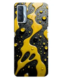 Чехол для OPPO A92s с картинкой «Жидкое желтое золото»