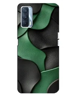 Чехол для OPPO A92s с картинкой «Зеленые кожаные волны»